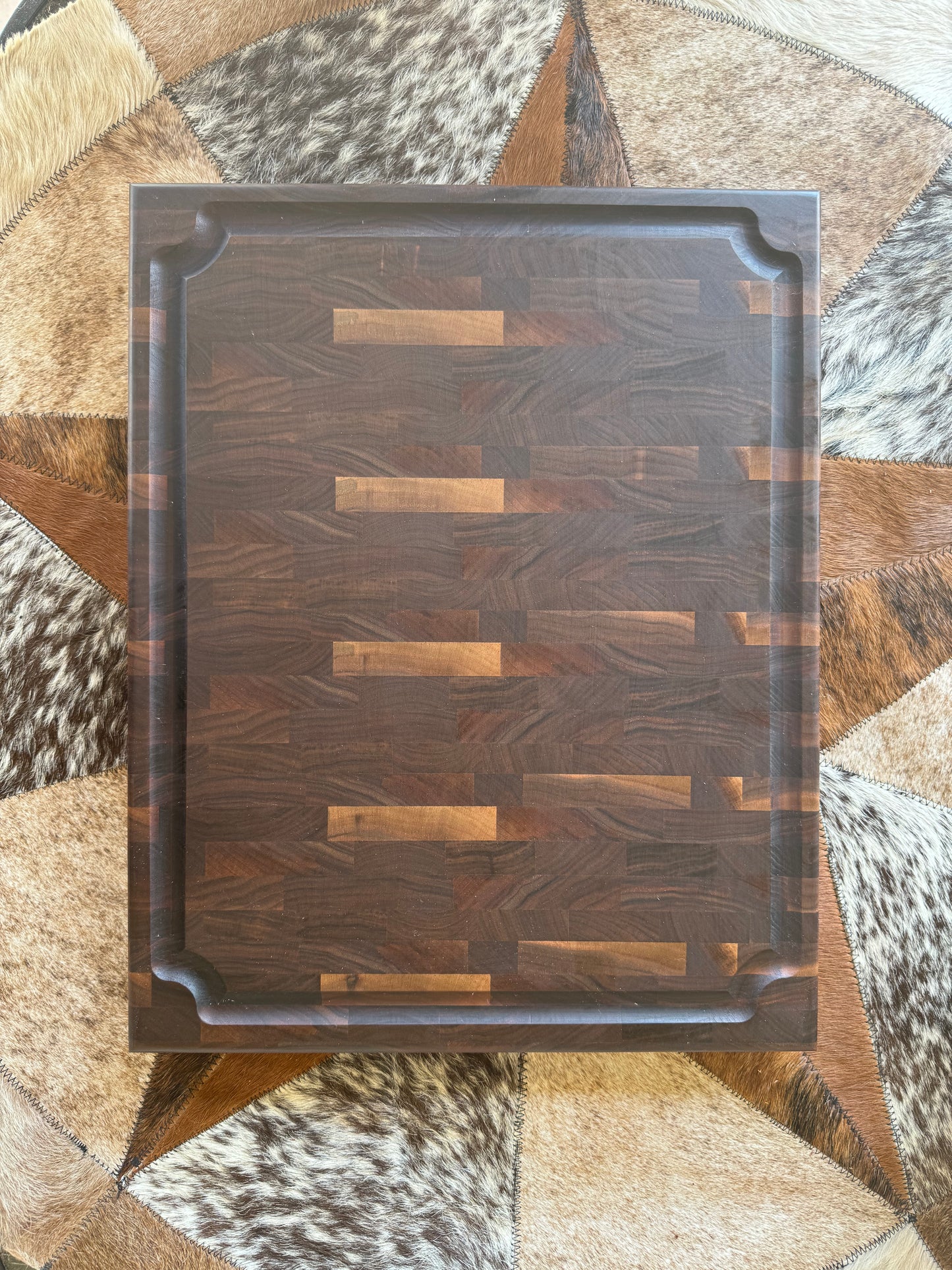 Walnut end grain cutting board